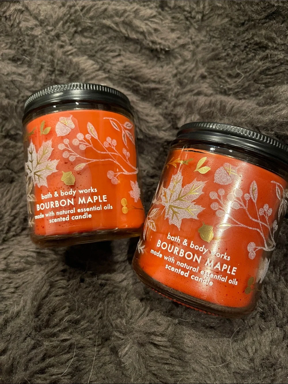 2 new HTF bath and body works bourbon maple single wicks